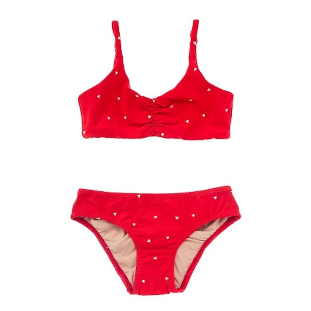NWT PQ PIlyq 16 Anna Red and White Heart Girls Bikini 118600